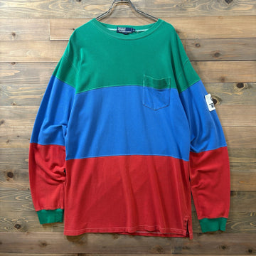 1990s Polo Ralph Lauren "Pique" RL-93 Color Block L/S TEE