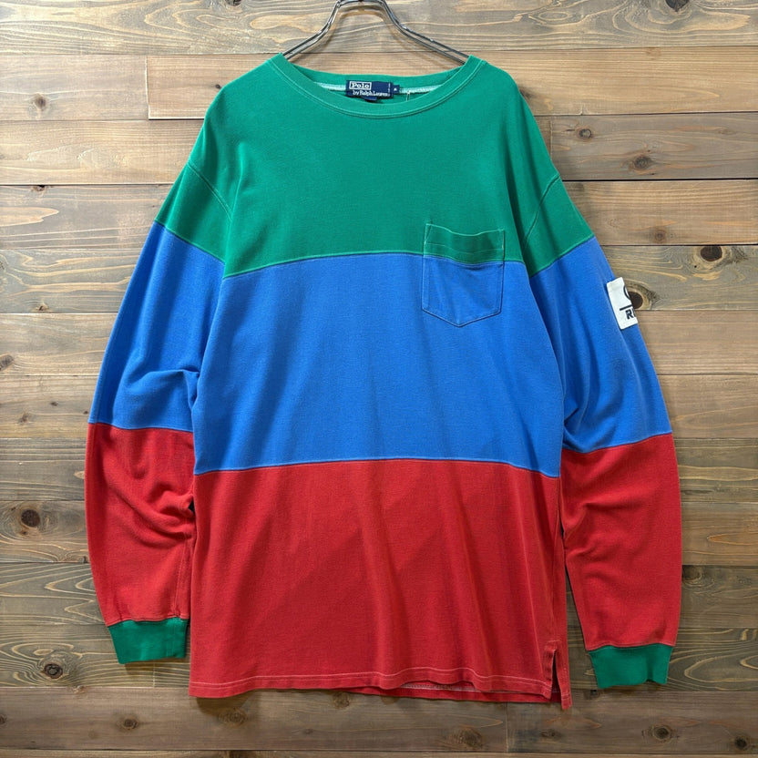 1990s Polo Ralph Lauren "Pique" RL-93 Color Block L/S TEE