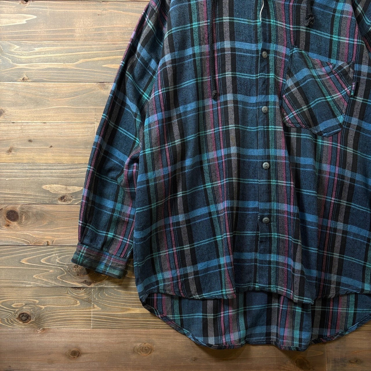 2000s OFF SHORE "Flannel Hoodie"