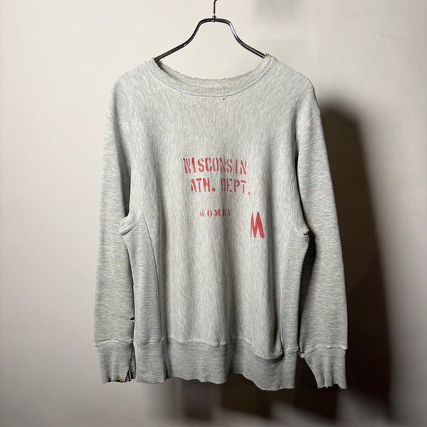 1970s Champion REVERSE WEAVE "Stencils" WISCONSIN ATH DEPT. Sweat Shirt