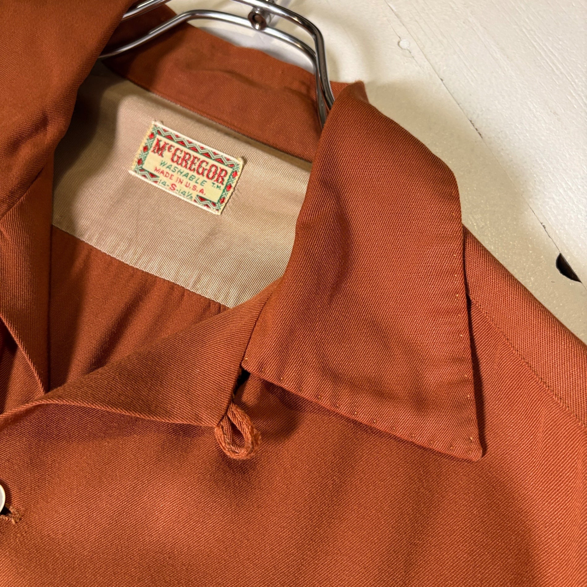 50s McGREGOR "Hand Stitch" Rayon Gabardine Shirt