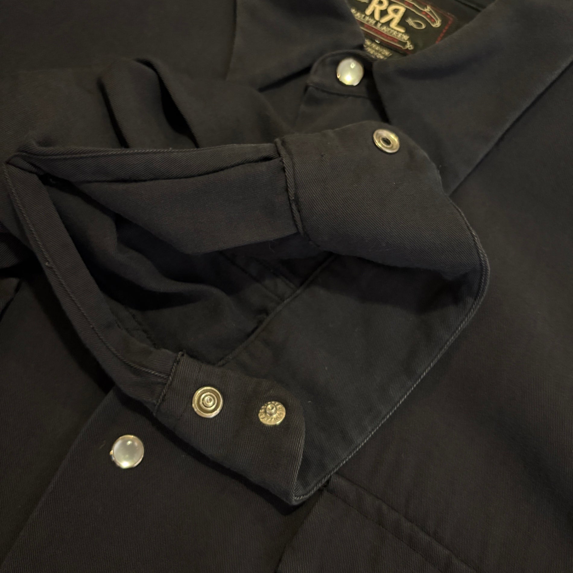 1990s RRL "RAYON" Black Western Shirt