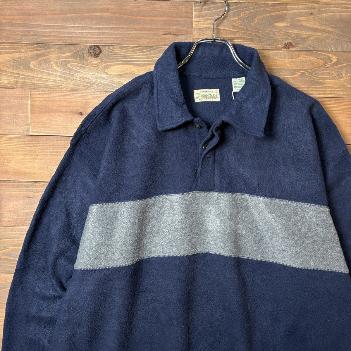 1990s St. John's Bay ”Fleece” Rugby Shirt