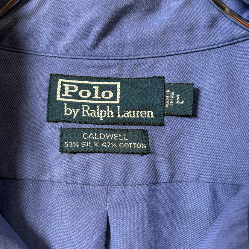 1990s Polo Ralph Lauren "Silk × Cotton" CALDWELL Open Collar Shirt