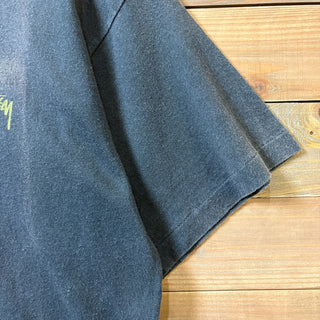 1980s STUSSY "SHADOW MAN" Black T-Shirt