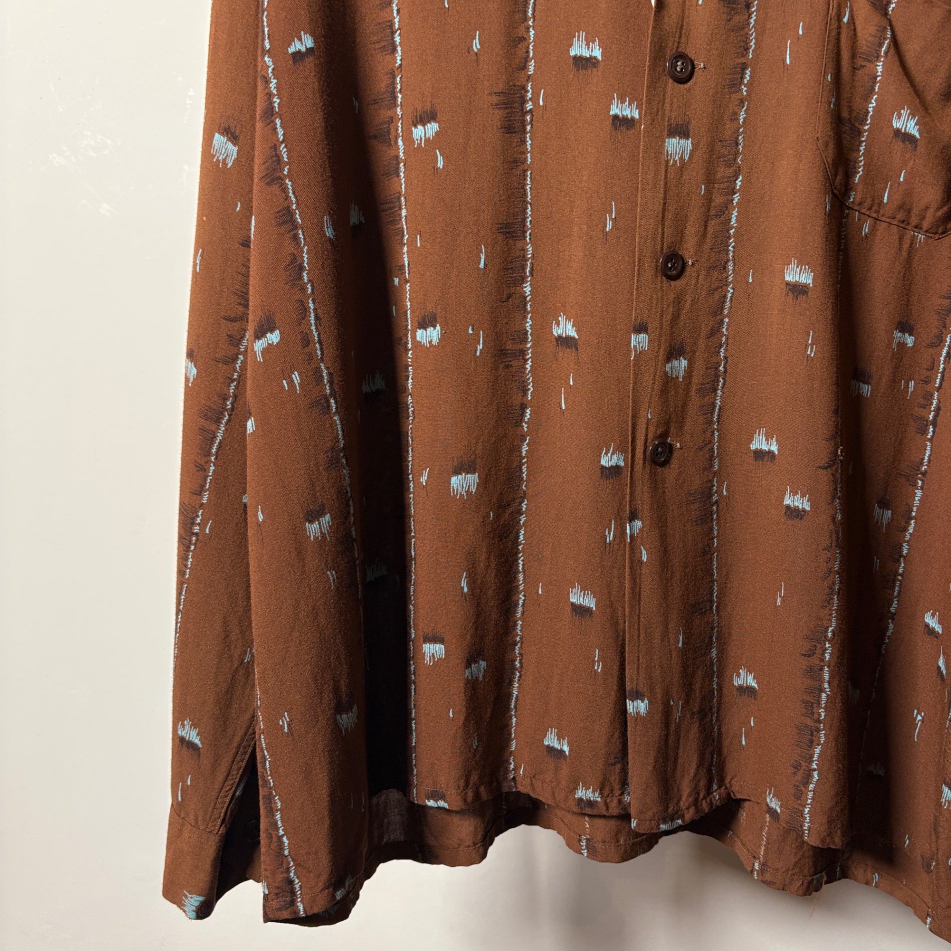 1950s~1960s PILGRIM "Atomic Pattern" Rayon Shirt