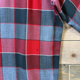 1950s~1960s Towncraft Open Collar Rayon Plaid Shirt