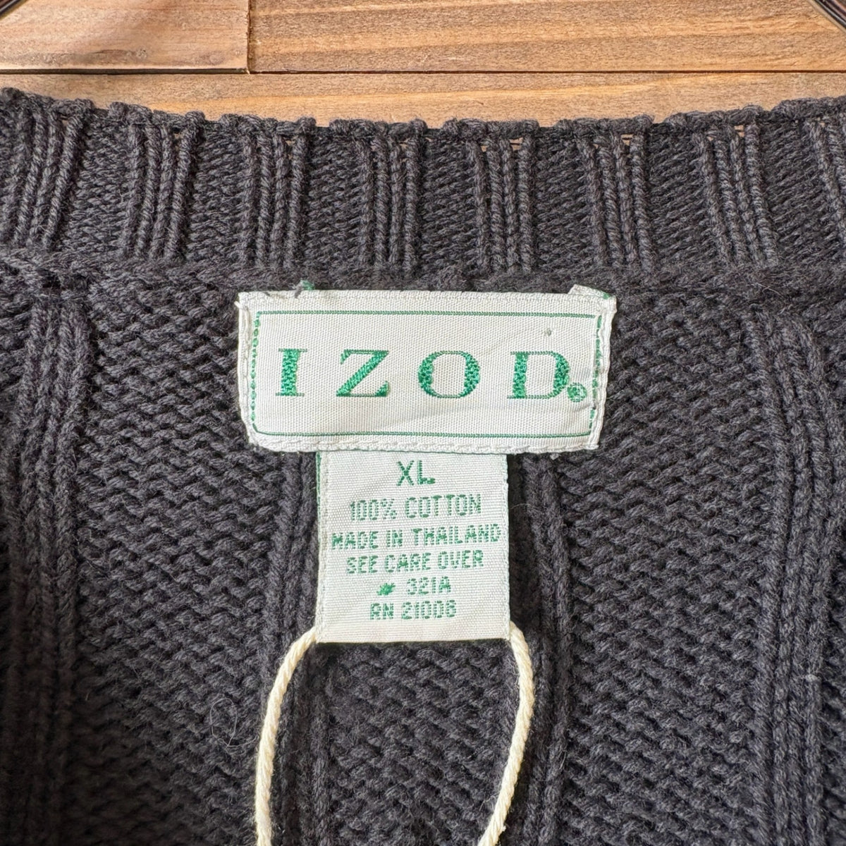 1990s IZOD "BLACK" Cable Cotton Knit