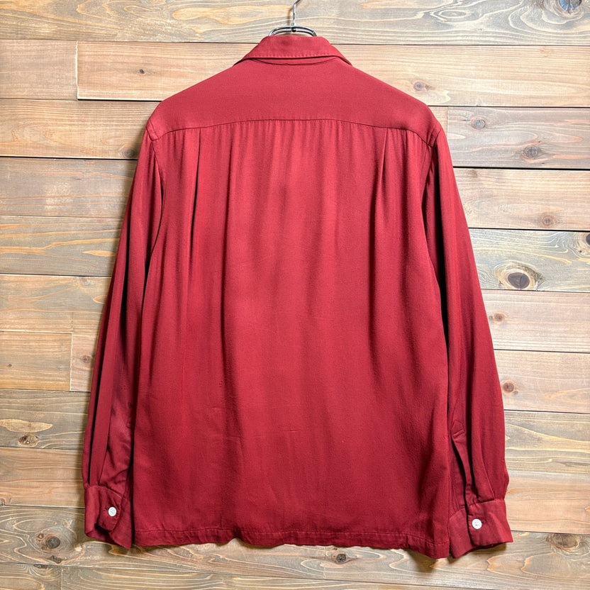 1950s McGregor "Burgundy" Rayon Gabardine Shirt