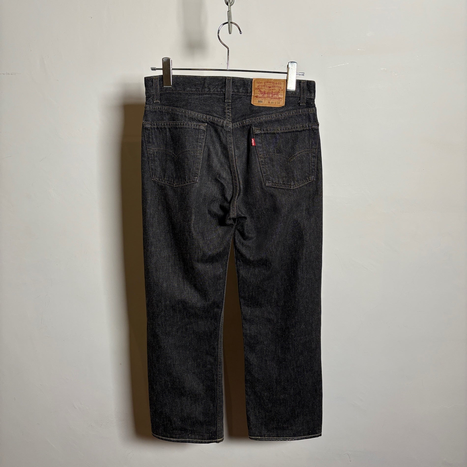1990s Levi's 501 "Mint Condition" Yarn-Dyed Black Denim