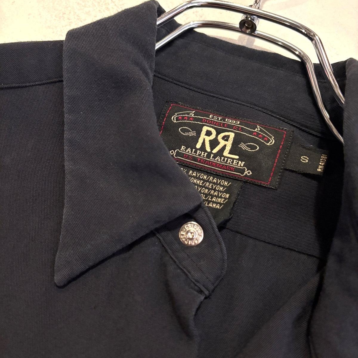1990s RRL "RAYON" Black Western Shirt