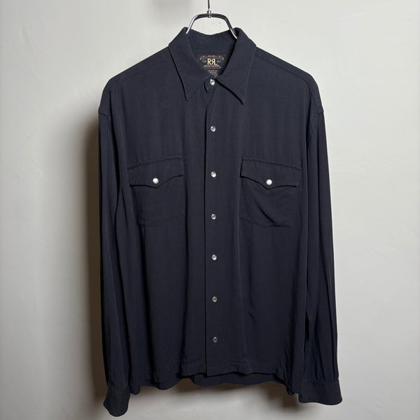 1990s RRL "RAYON" Black Western Shirt