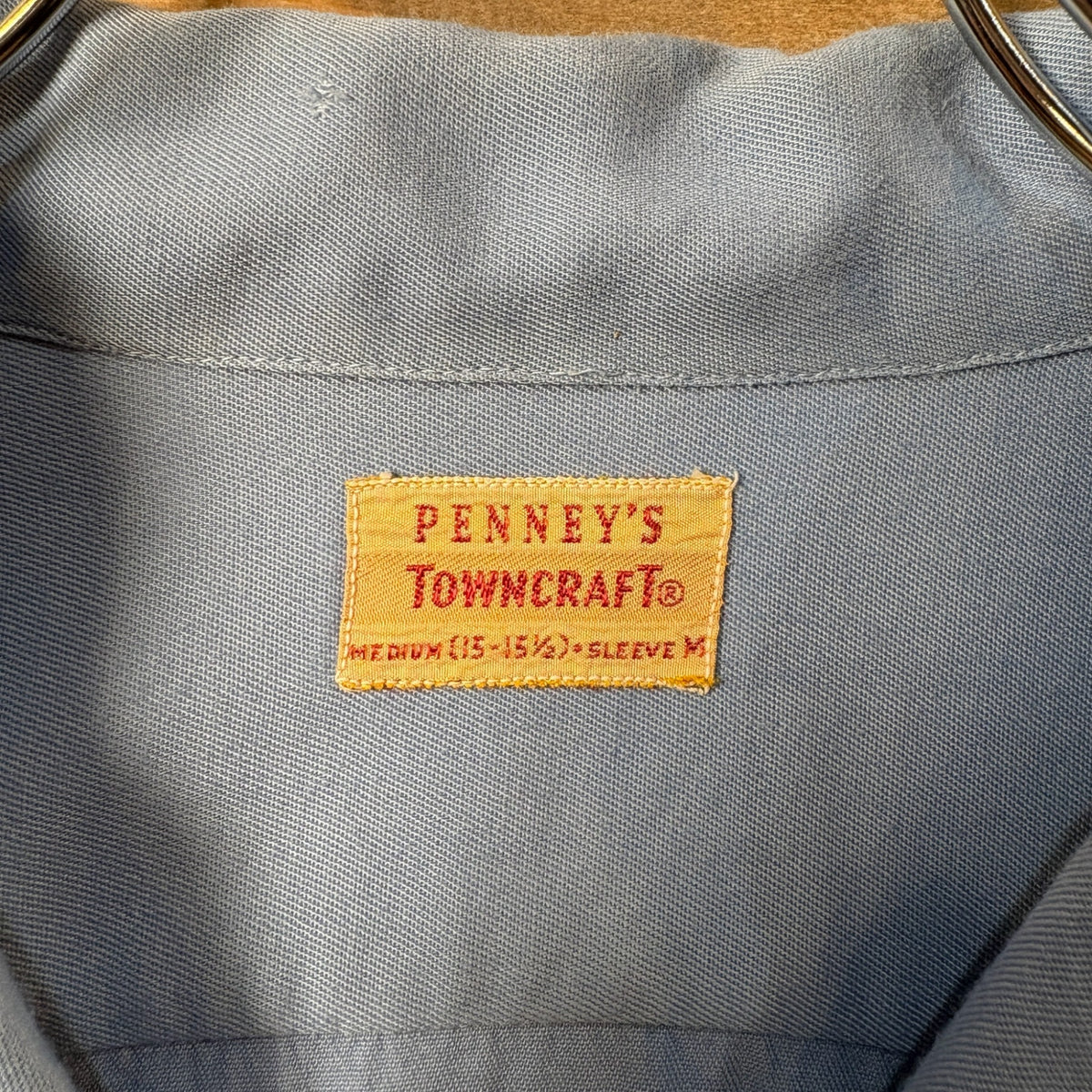 1950s TOWNCRAFT "SAXE BLUE" Rayon Gabardine Shirt