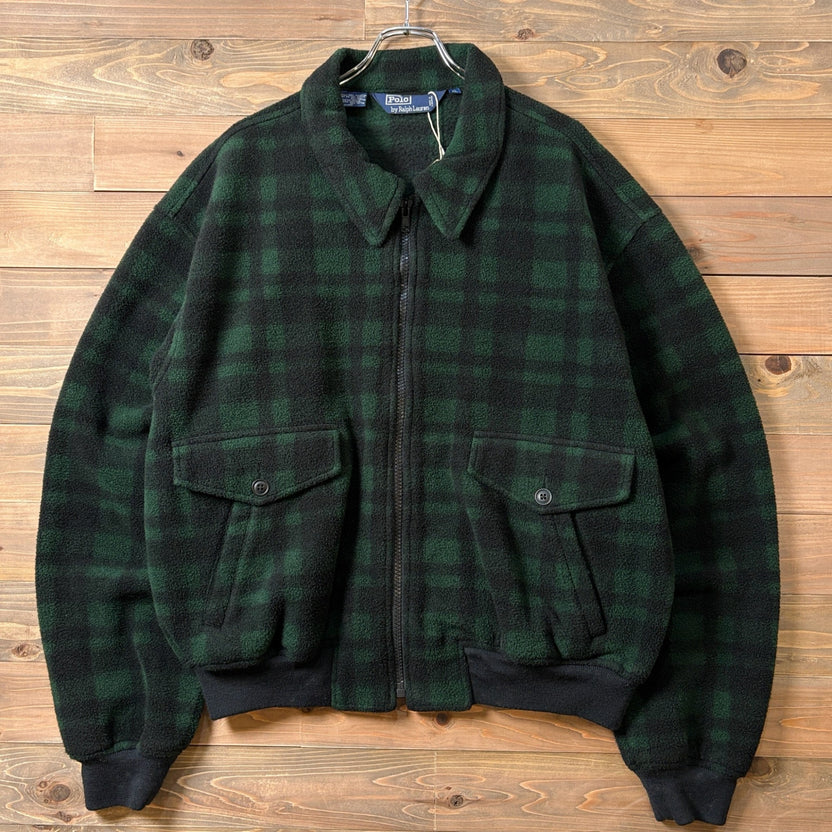 1990s Polo Ralph Lauren "Black Watch" A-2 Type Fleece Jacket