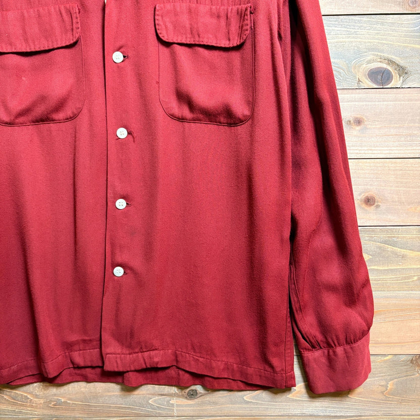 1950s McGregor "Burgundy" Rayon Gabardine Shirt