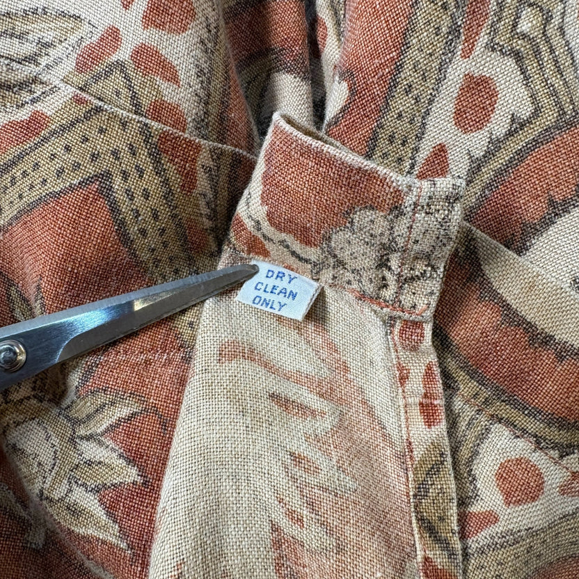 1990s Polo Ralph Lauren "LINEN100%" Aloha Open Collar Shirt