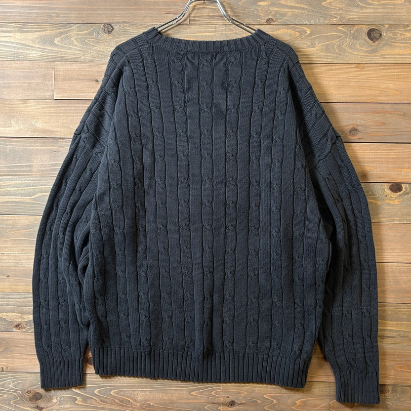 1990s IZOD "BLACK" Cable Cotton Knit