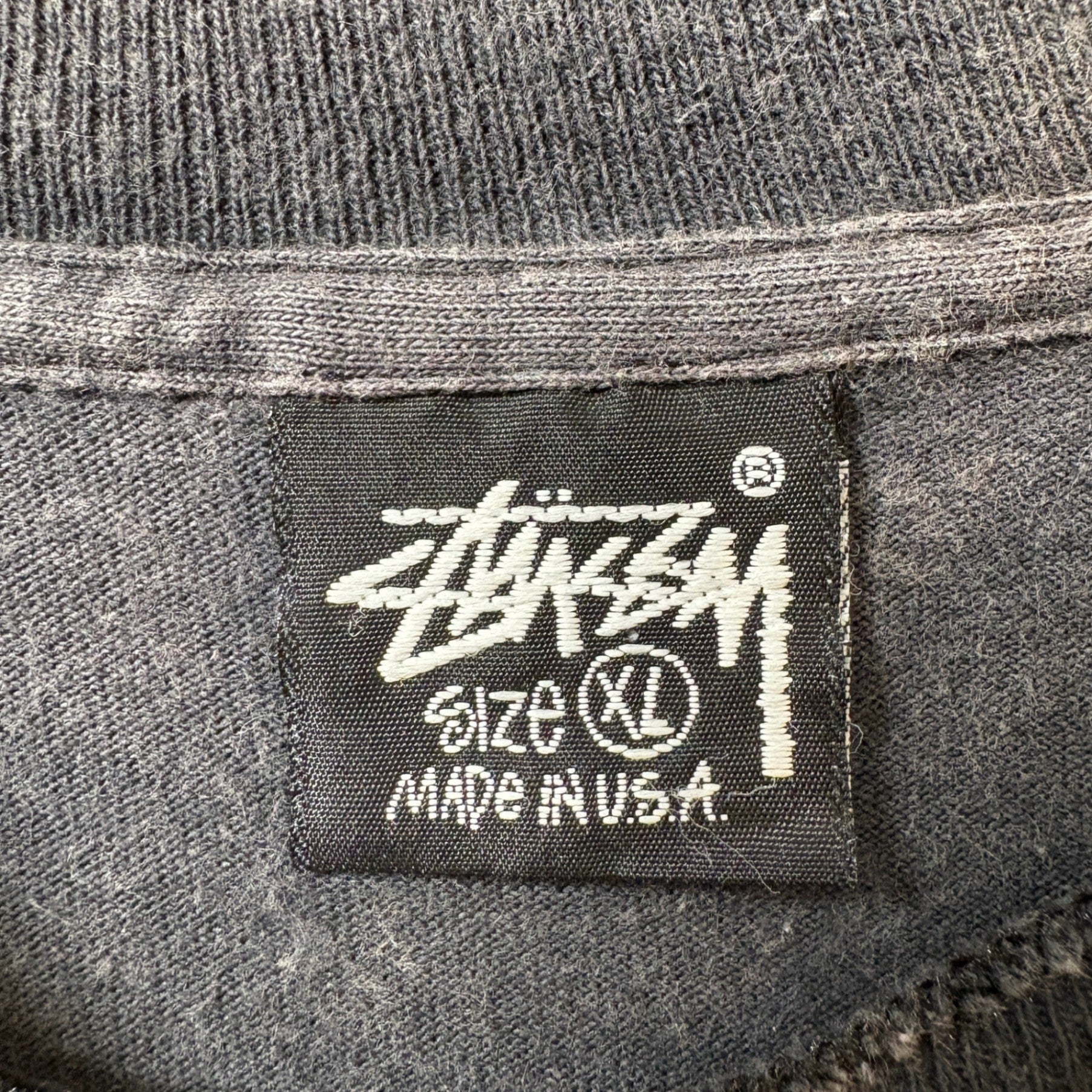 1980s STUSSY "SHADOW MAN" Black T-Shirt