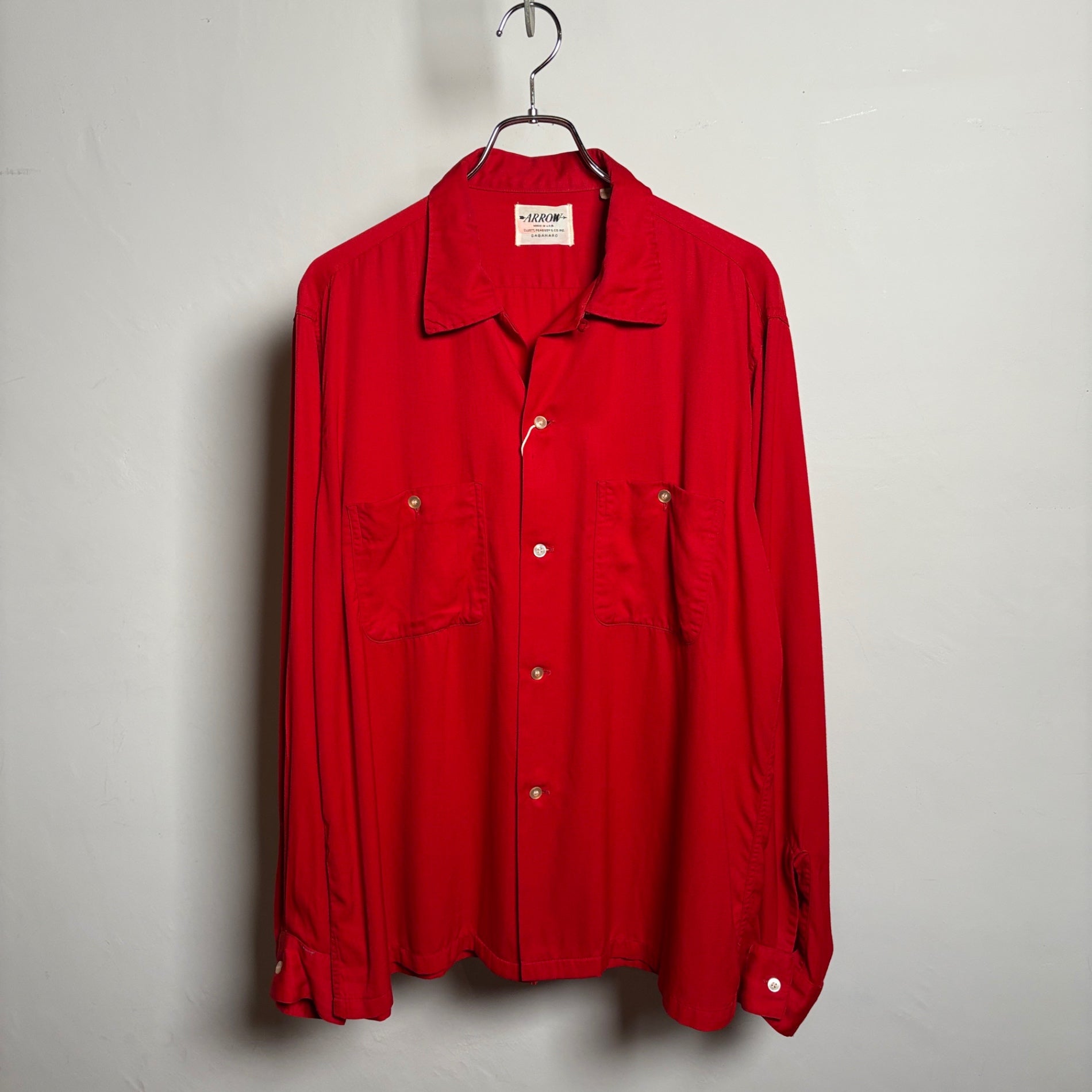 1960s ARROW "GABANARO" Rayon Gabardine Shirt