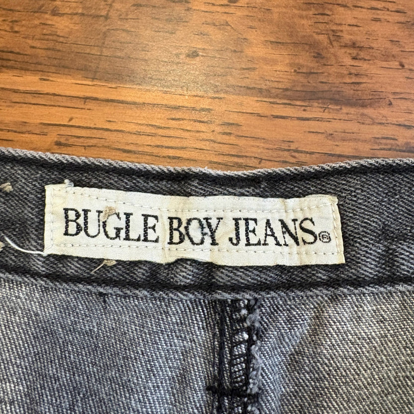 1990s Bugle Boy Black Denim Pants