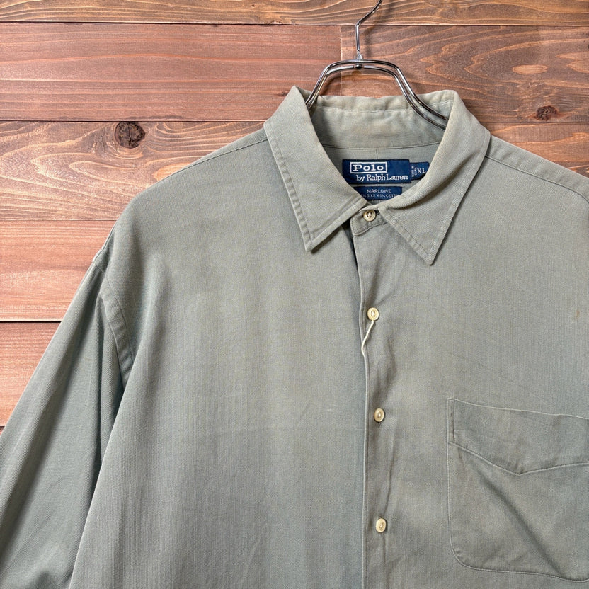 1990s Polo Ralph Lauren "MARLOWE" Silk × Cotton Shirt