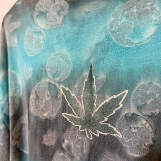 1990s "WEED SKULL" Smily Face Tie-Dye T-Shirt