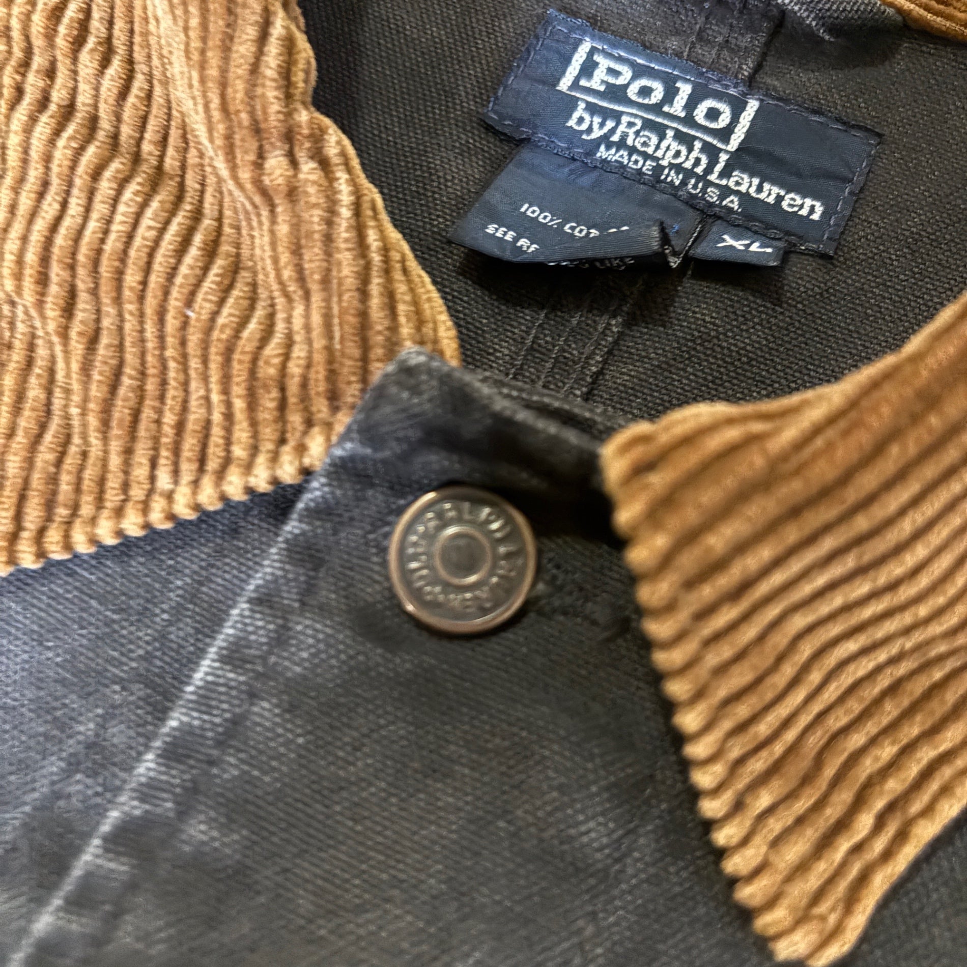 1980s Polo Ralph Lauren "BLACK" Duck Trucker Jacket