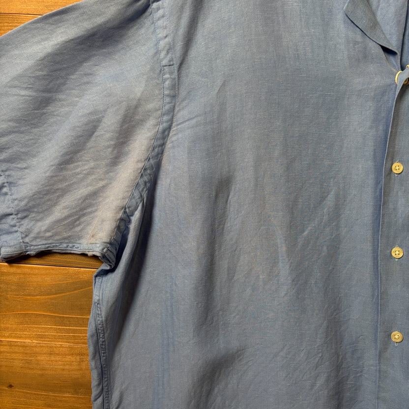 2000s Polo Ralph Lauren "Silk × Linen" Open Collar Shirt