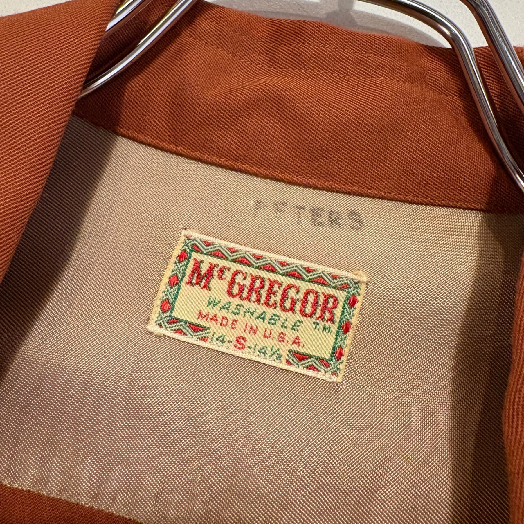 50s McGREGOR "Hand Stitch" Rayon Gabardine Shirt