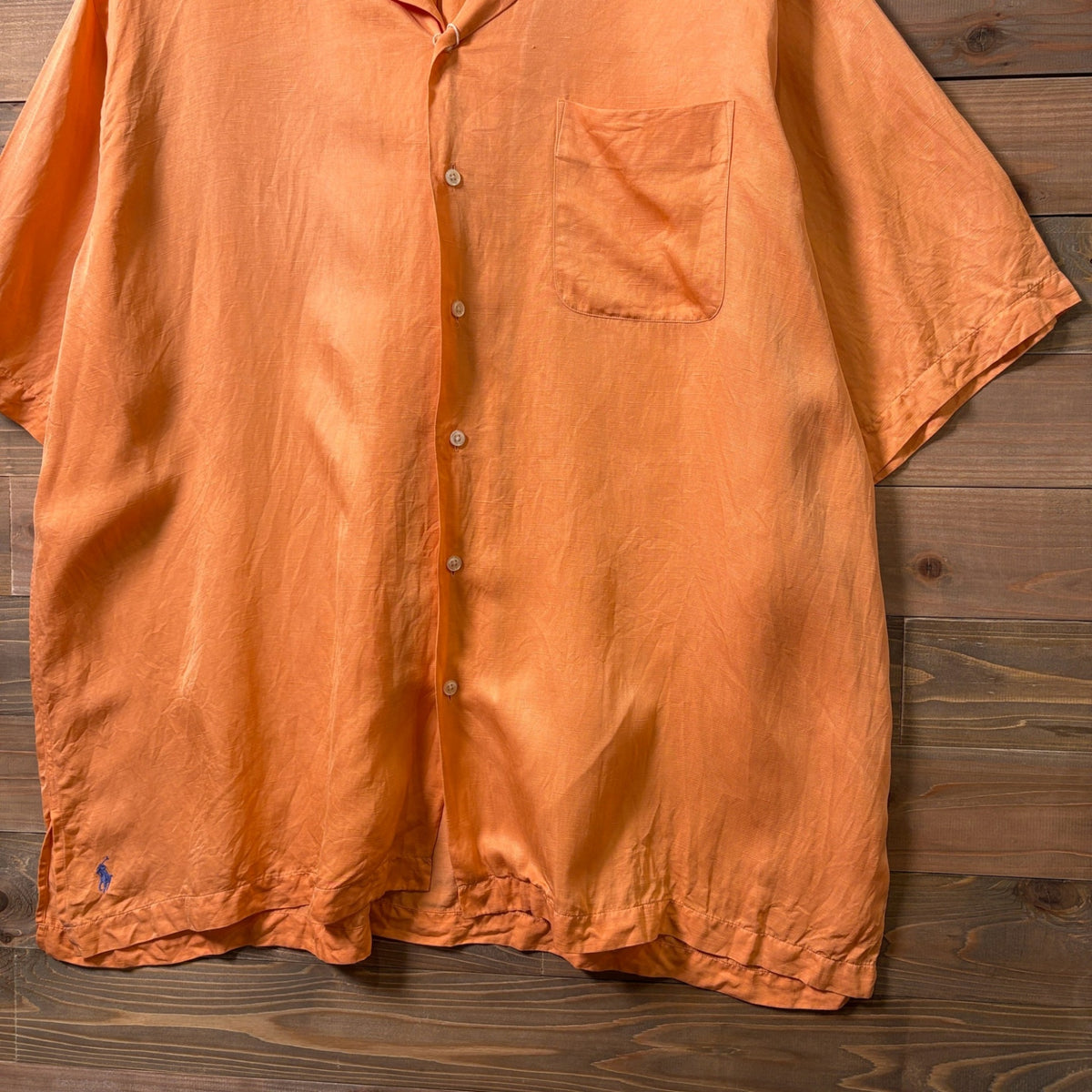 2000s Polo Ralph Lauren "Silk × Linen" Open Collar Shirt