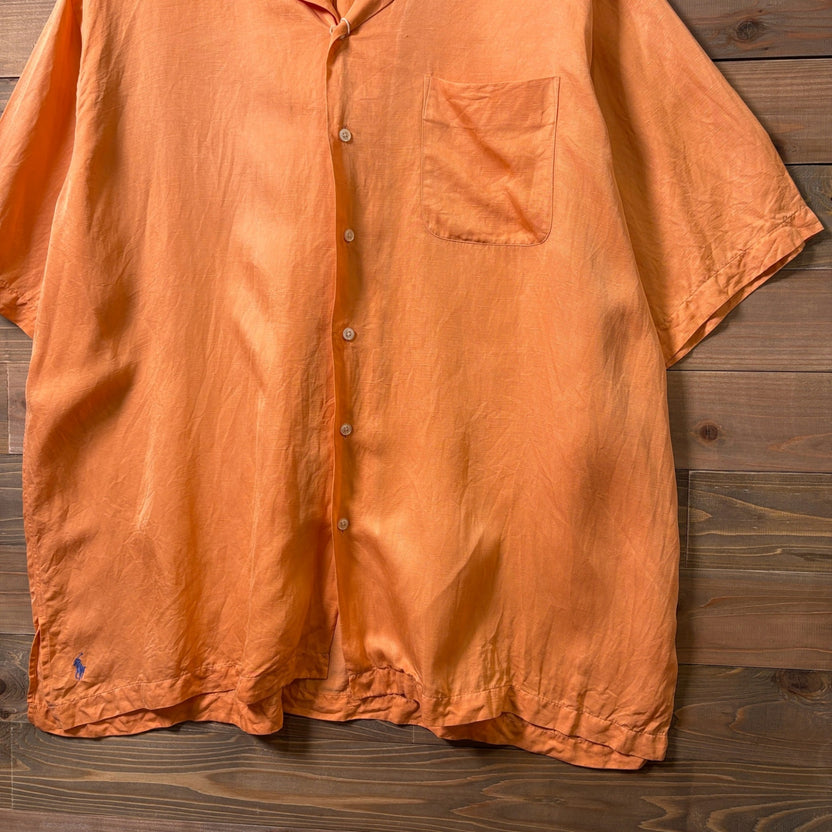 2000s Polo Ralph Lauren "Silk × Linen" Open Collar Shirt