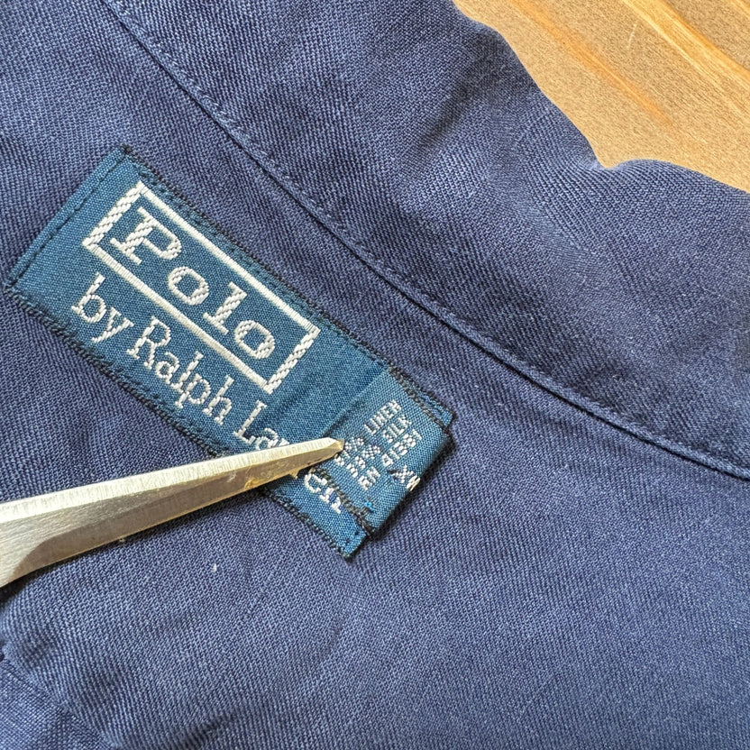 2000s Polo Ralph Lauren "Silk × Linen" Open Collar Shirt