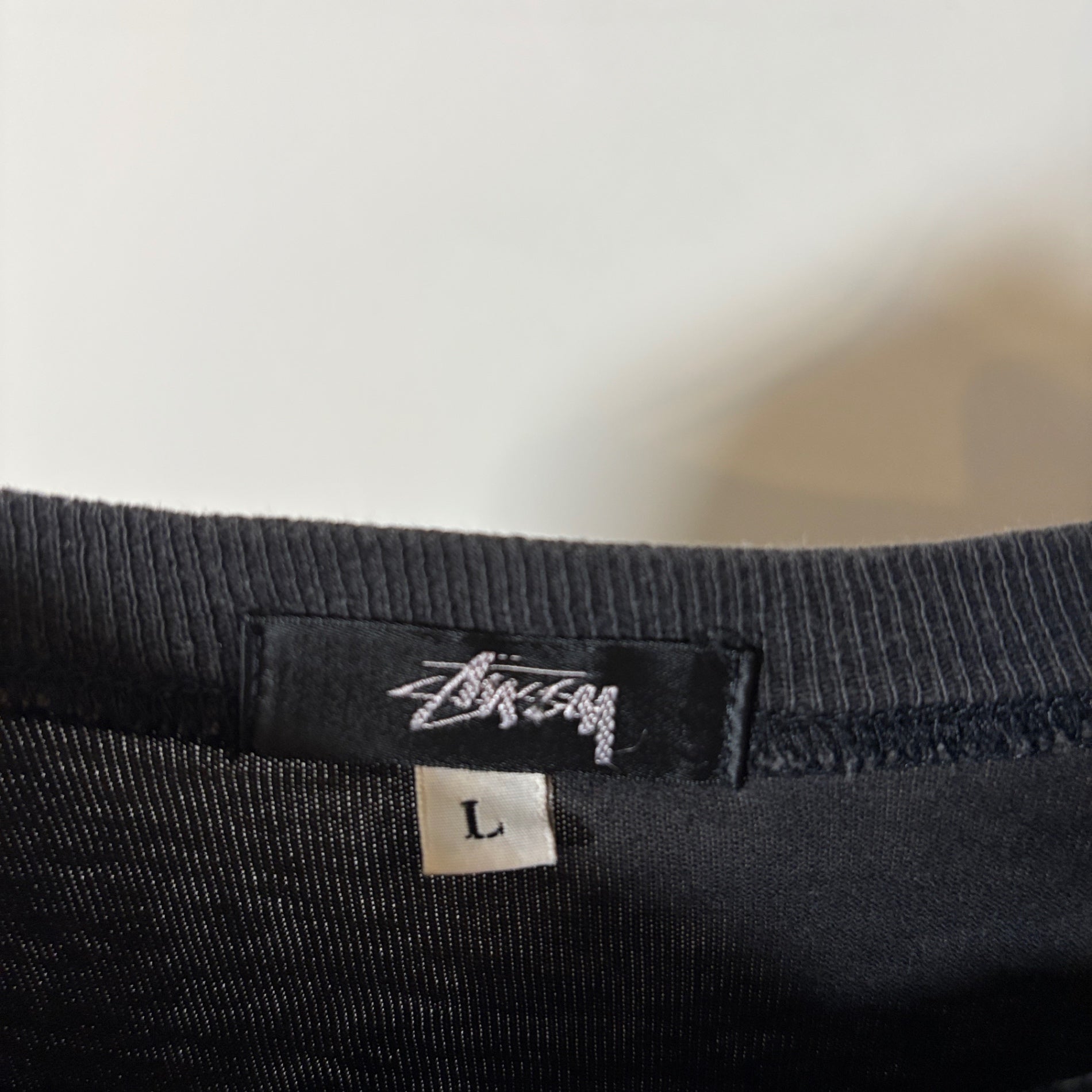1980s STUSSY "BLACK" Logo Pocket T-Shirt