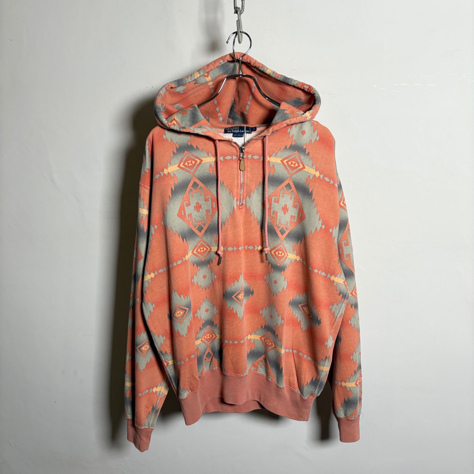 1980s~1990s Polo Ralph Lauren "Native Pattern" Half-Zip Hoodie