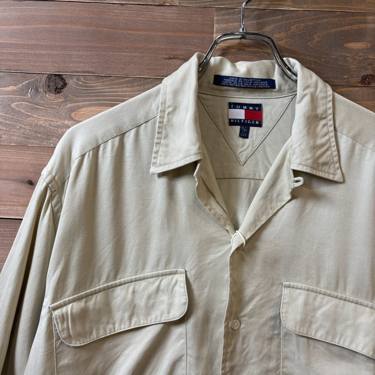 1990s TOMMY HILFIGER "Rayon" Open Collar Shirt