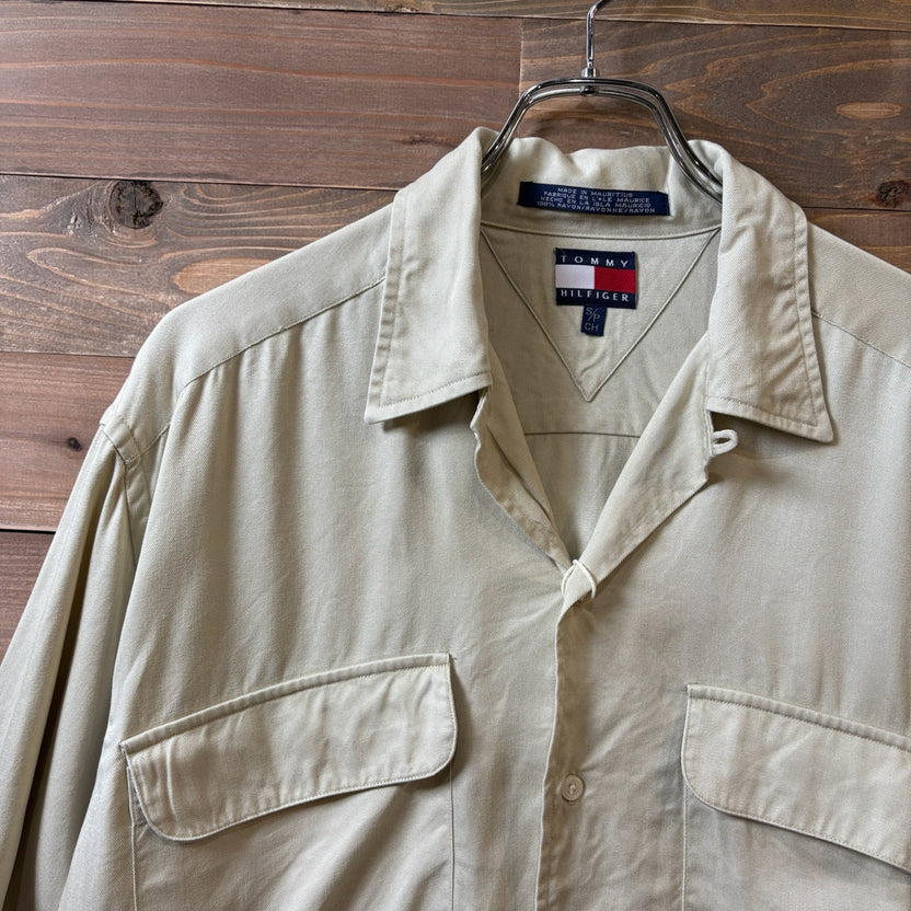 1990s TOMMY HILFIGER "Rayon" Open Collar Shirt