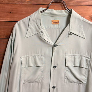 1940s Cavendish "Peppermint" Rayon Open Collar Shirt