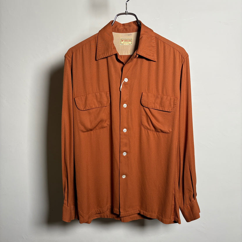 50s McGREGOR "Hand Stitch" Rayon Gabardine Shirt