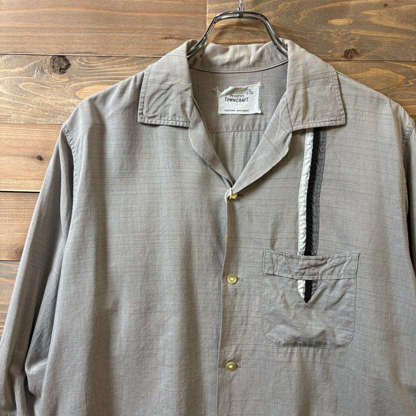 1960s TOWNCRAFT "Open Collar Cotton Shirt"