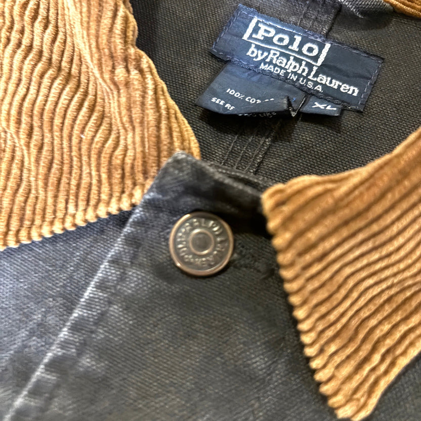1980s Polo Ralph Lauren "BLACK" Duck Trucker Jacket