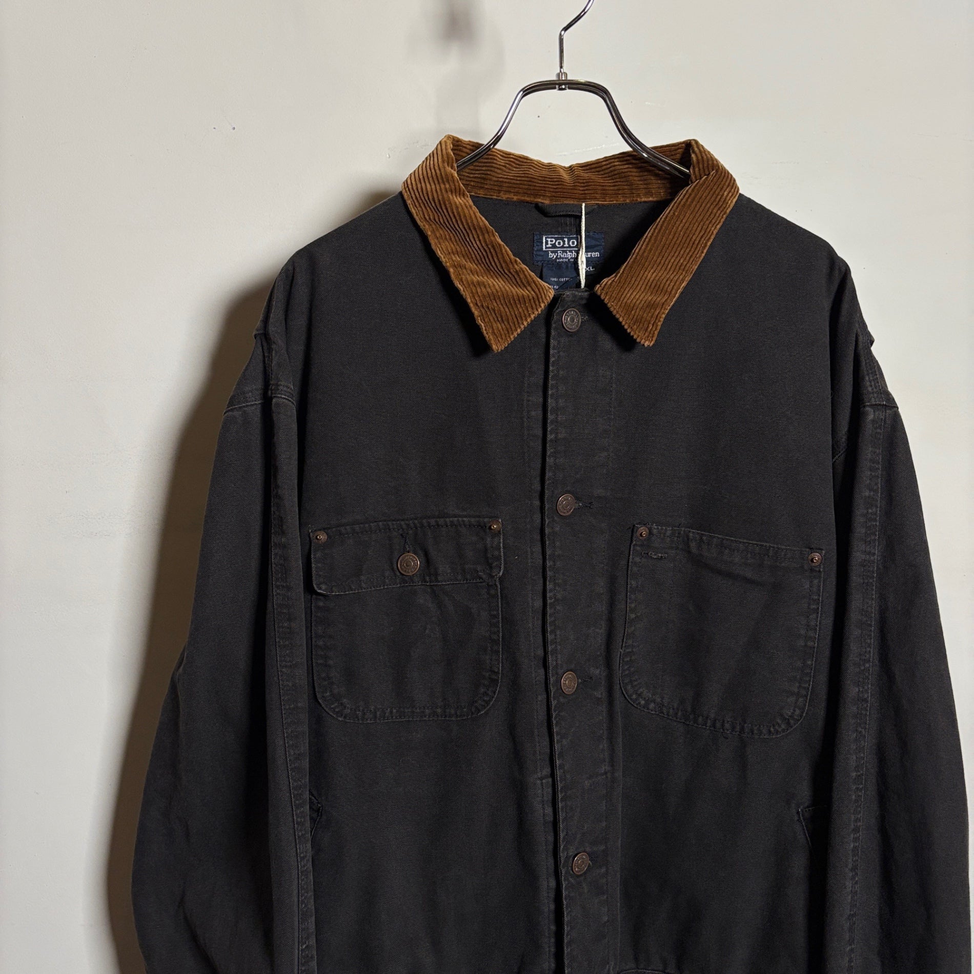 1980s Polo Ralph Lauren "BLACK" Duck Trucker Jacket