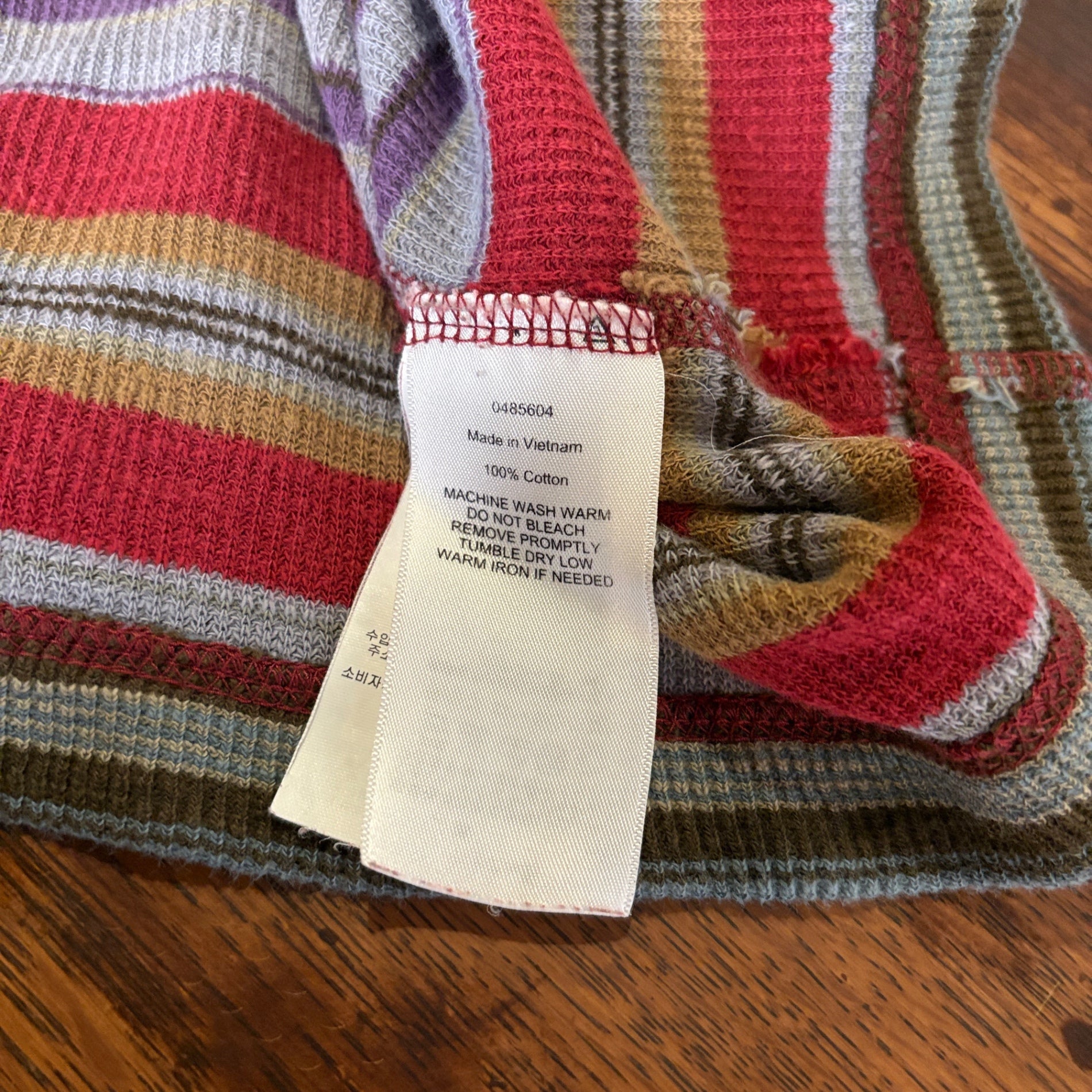 Polo Ralph Lauren "Multi-Color Border" Henry Neck Thermal L/S TEE