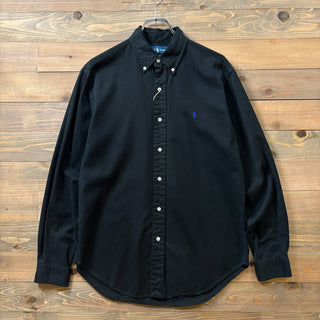2000s Polo Ralph Lauren "BLACK" Silk Cotton B/D Shirt