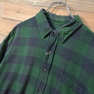 1990s Faded Glory L/S Flannel Shirt Green