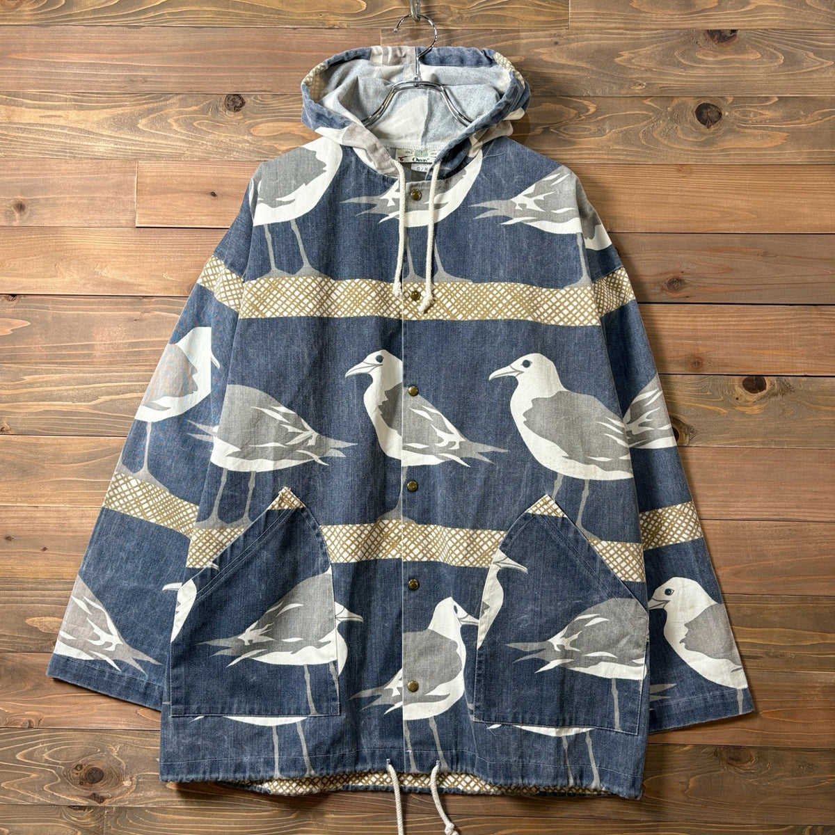 1990s ORVIS "Seagull Pattern" Michigan Rag Hoodie