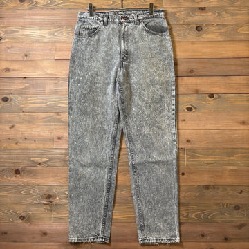 1990s Britannia Black Made in USA Chemical Wash Denim Pants
