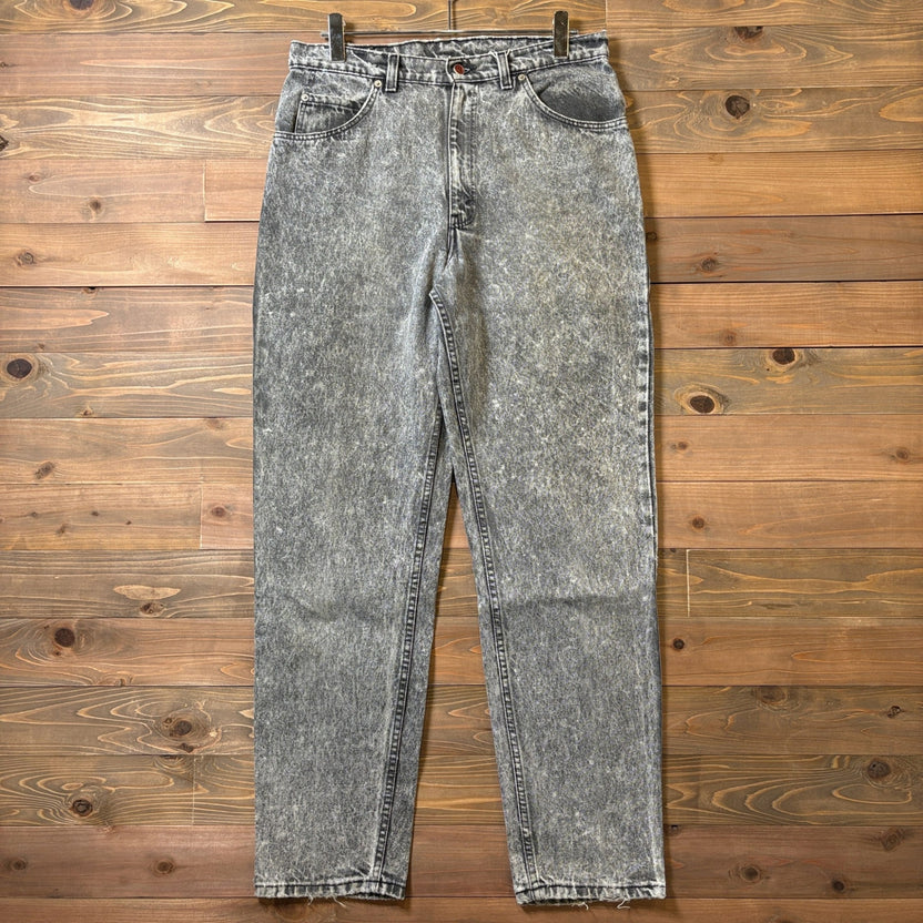 1990s Britannia Black Made in USA Chemical Wash Denim Pants