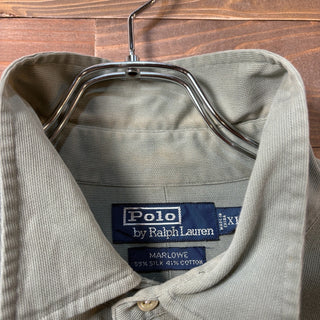 1990s Polo Ralph Lauren "MARLOWE" Silk × Cotton Shirt