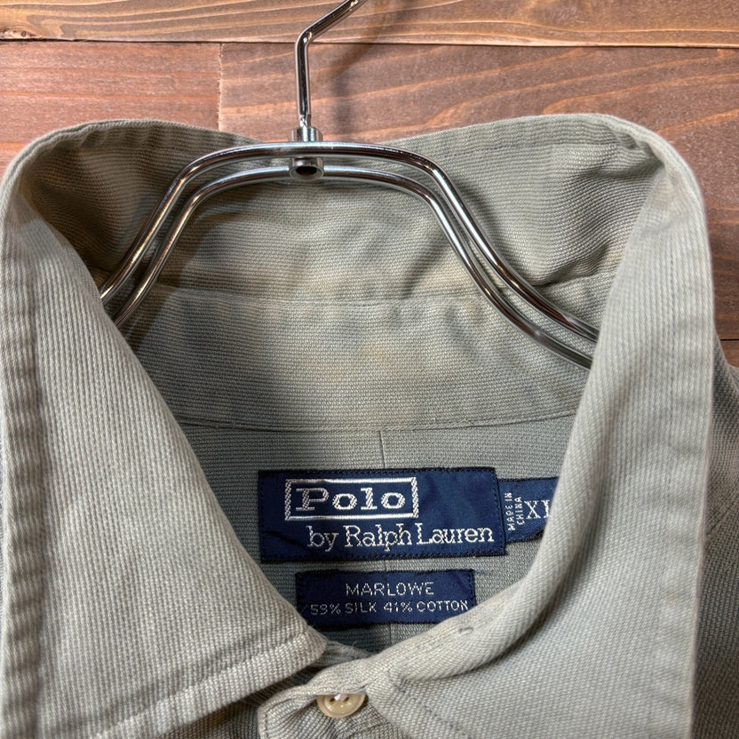 1990s Polo Ralph Lauren "MARLOWE" Silk × Cotton Shirt