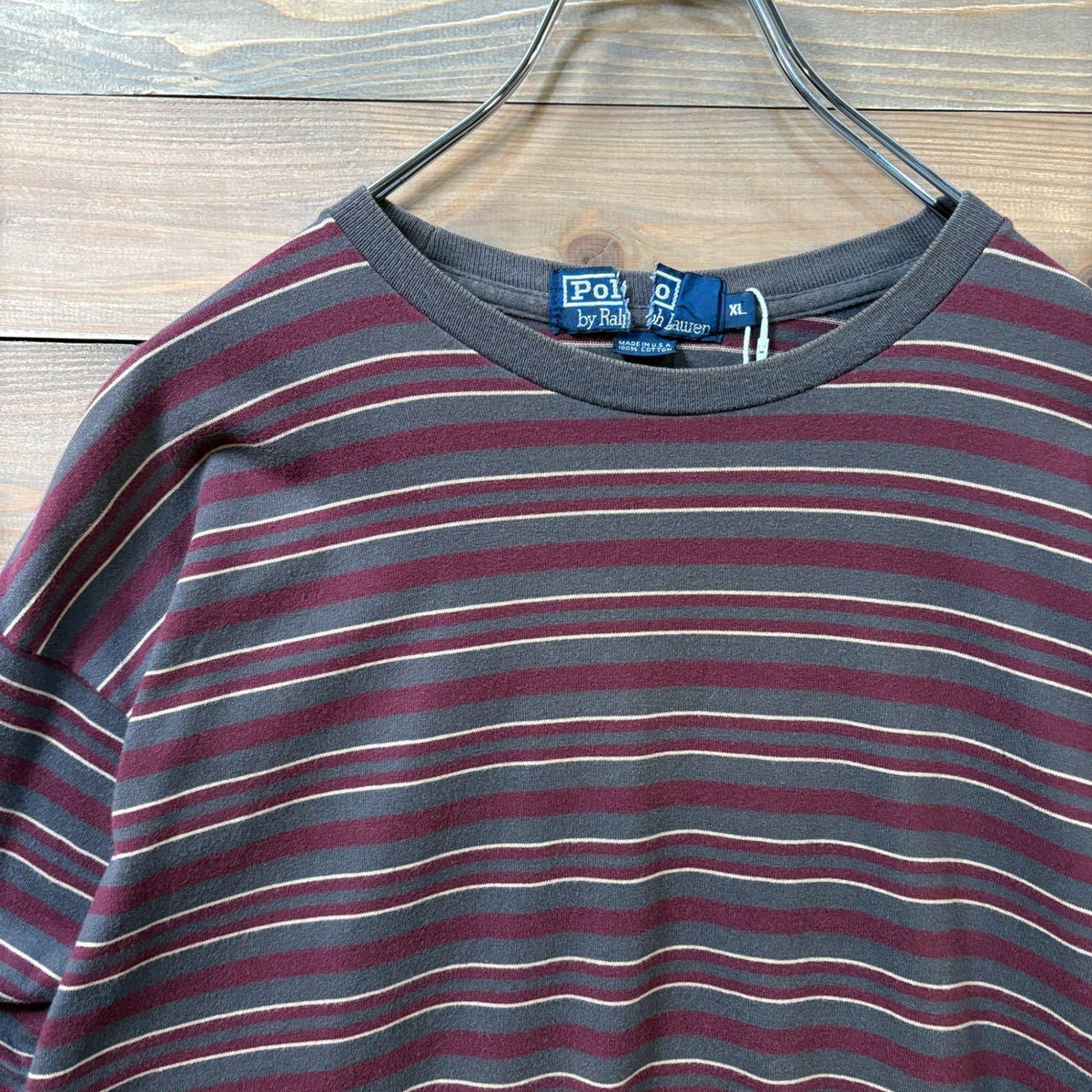 1990s Ralph Lauren "Made in USA" Stripe L/S T-Shirt